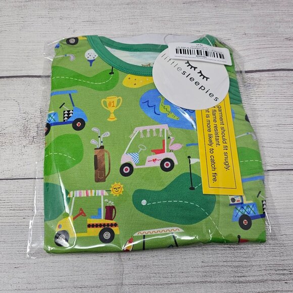 NIB Little Sleepies Fairway Fun Short Sleeve/Shorts PJ Set Size 18-24m - Picture 1 of 3